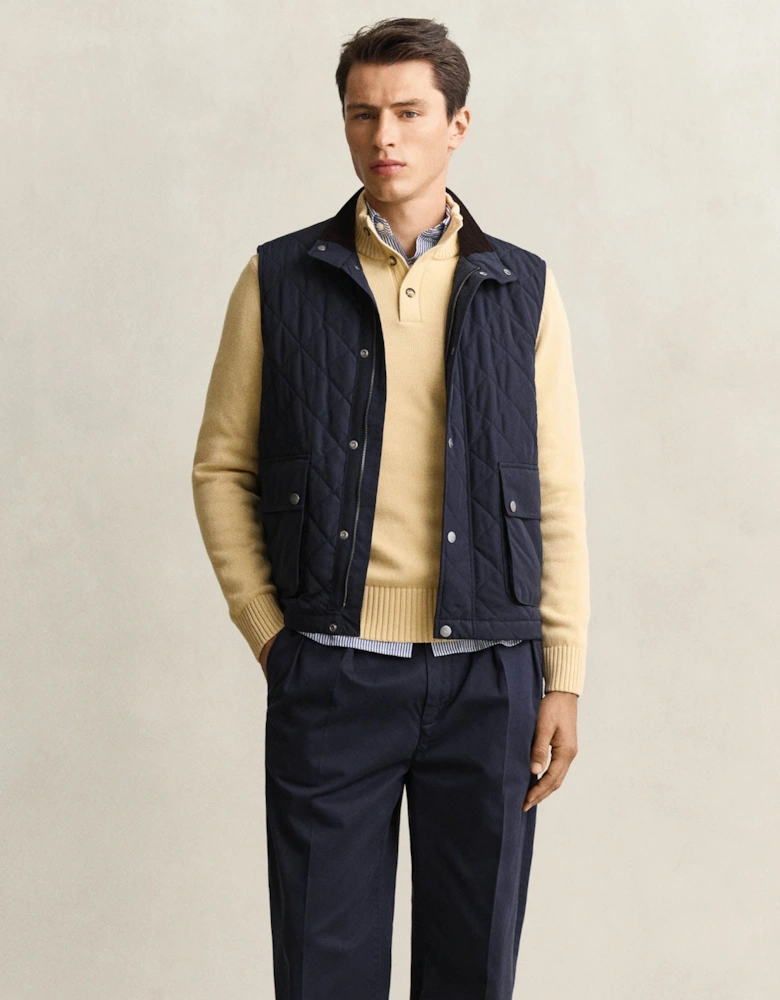 GANT Mens Quilted Vest - 433 Evening Blue