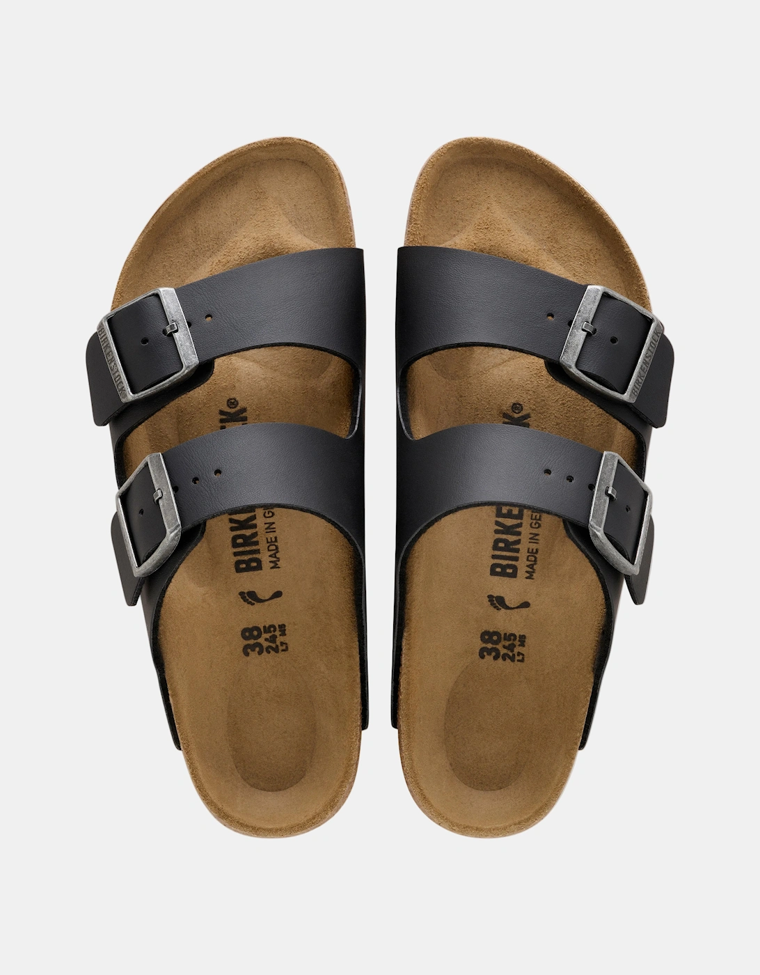 Birkenstock Arizona Birko Flor Womens Sandals - Black/Light Gray