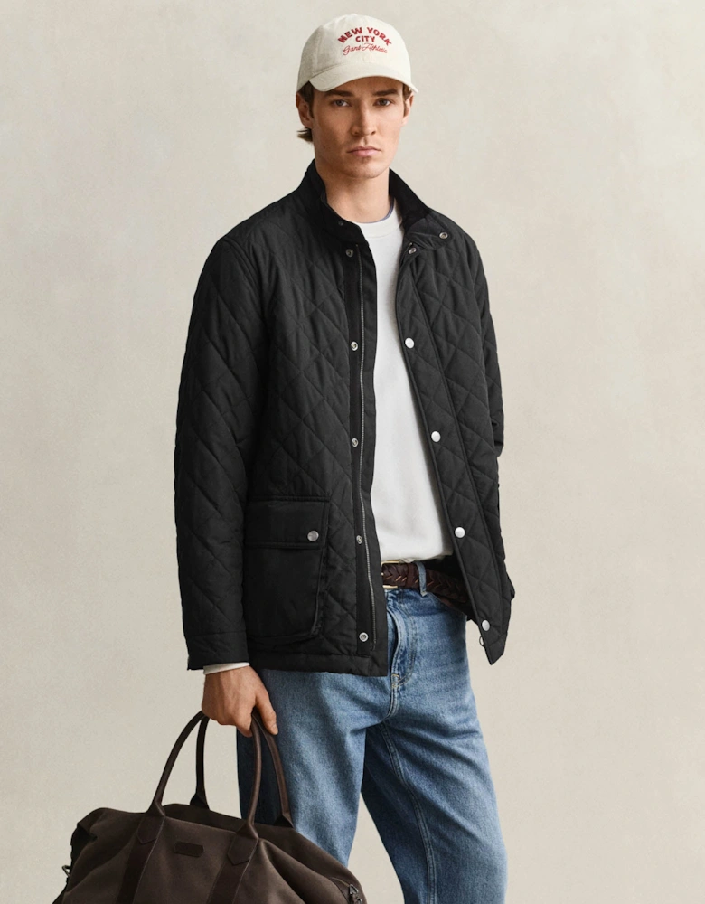 GANT Mens Quilted Mid Jacket - 5 Black