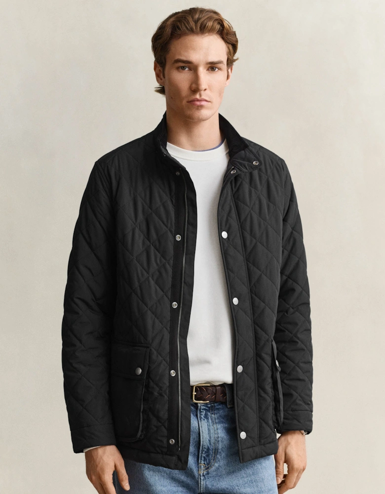GANT Mens Quilted Mid Jacket - 5 Black