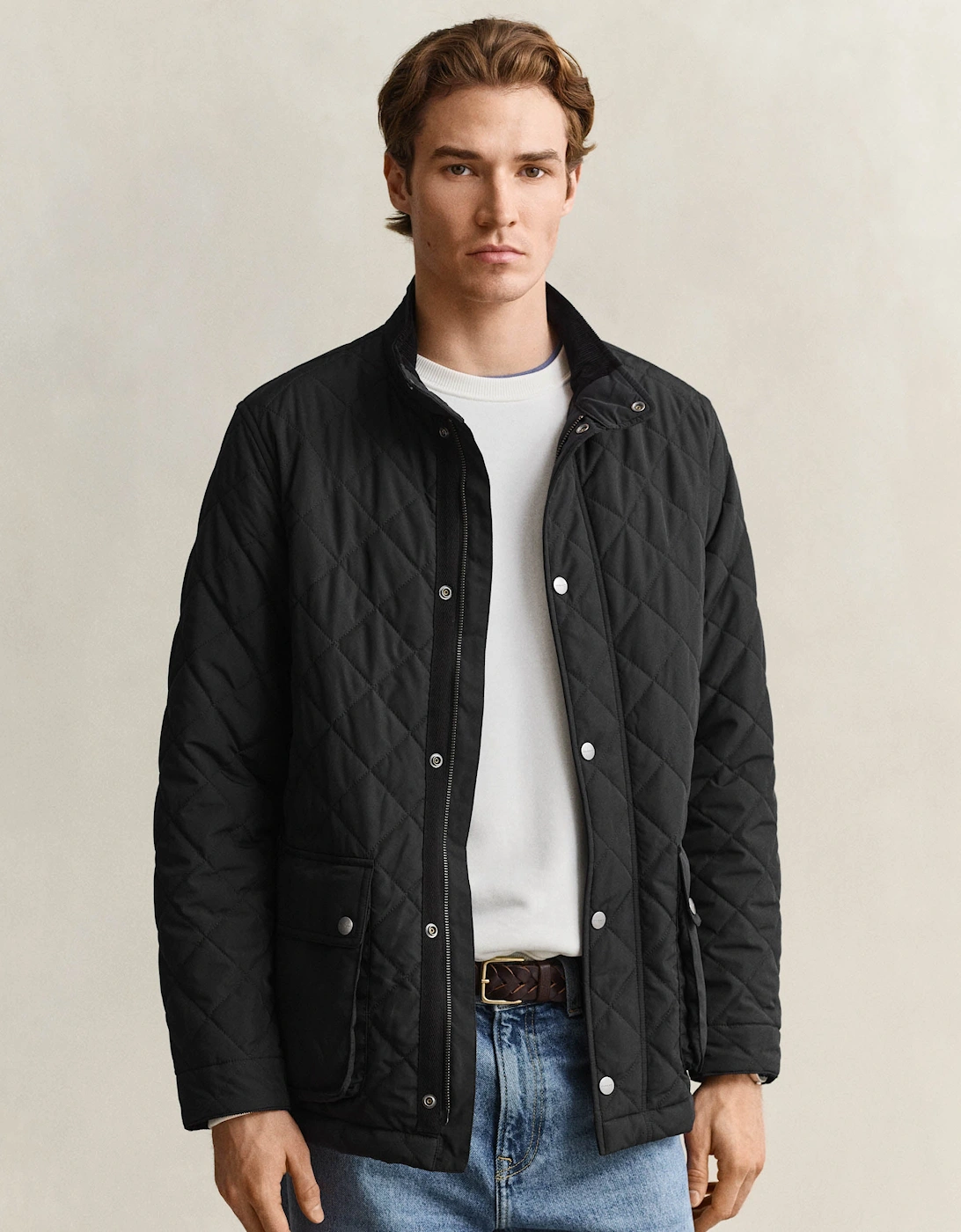 GANT Mens Quilted Mid Jacket - 5 Black