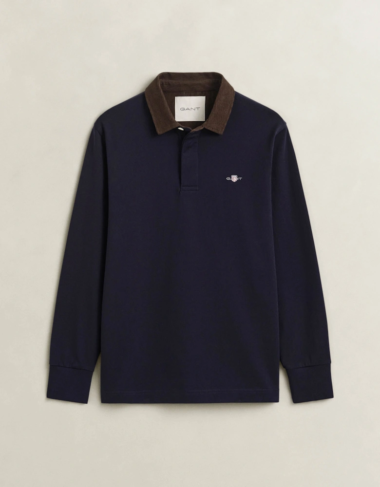 GANT Mens Cord Collar Rugger - 433 Evening Blue