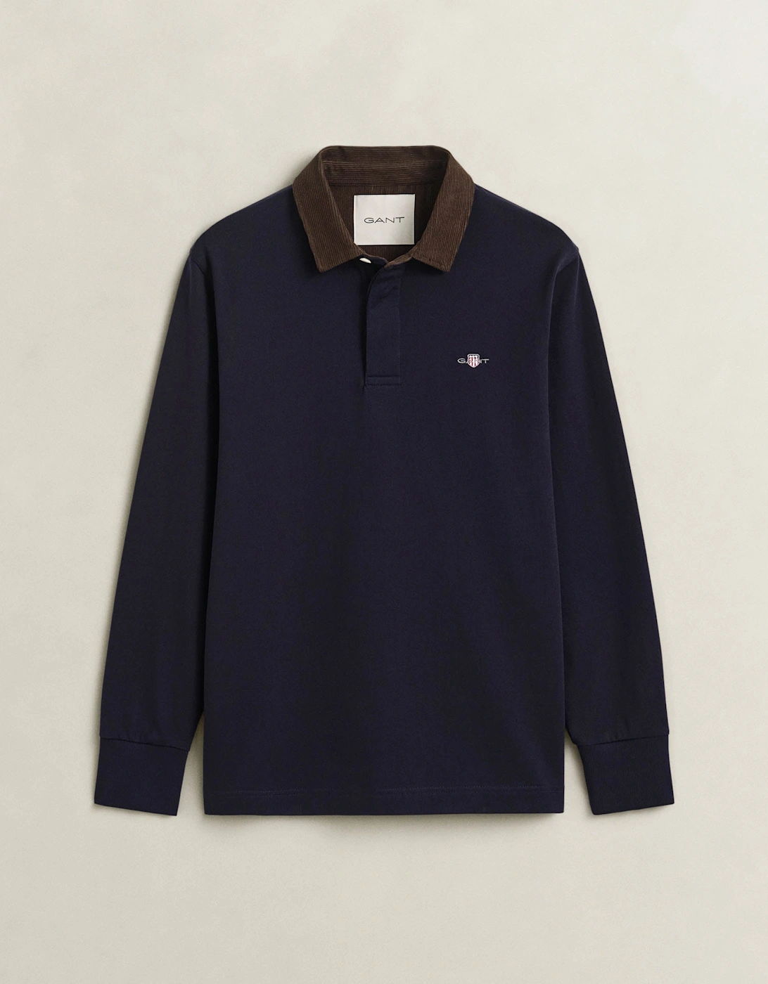 Men's GANT Mens Cord Collar Rugger - 433 Evening Blue - Navy - Size: 40
