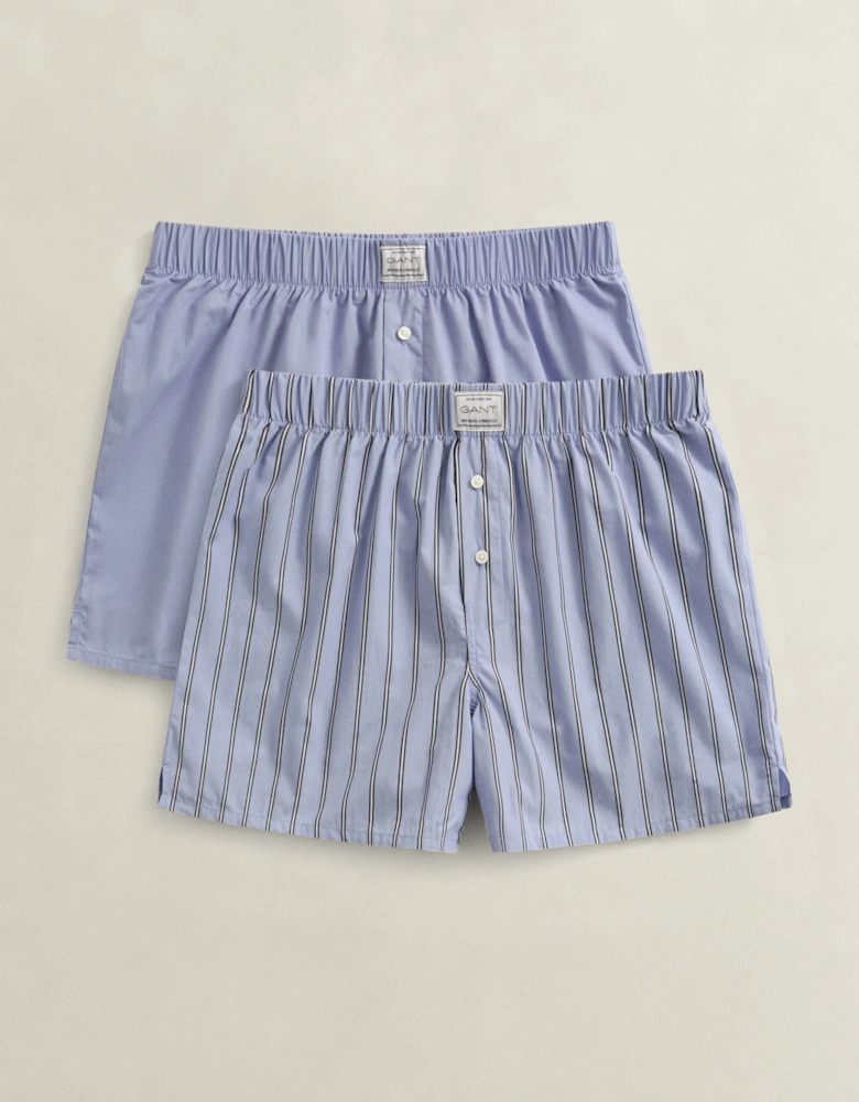 GANT Mens Striped Boxer Shorts 2-Pack - 411 Lavender Blue