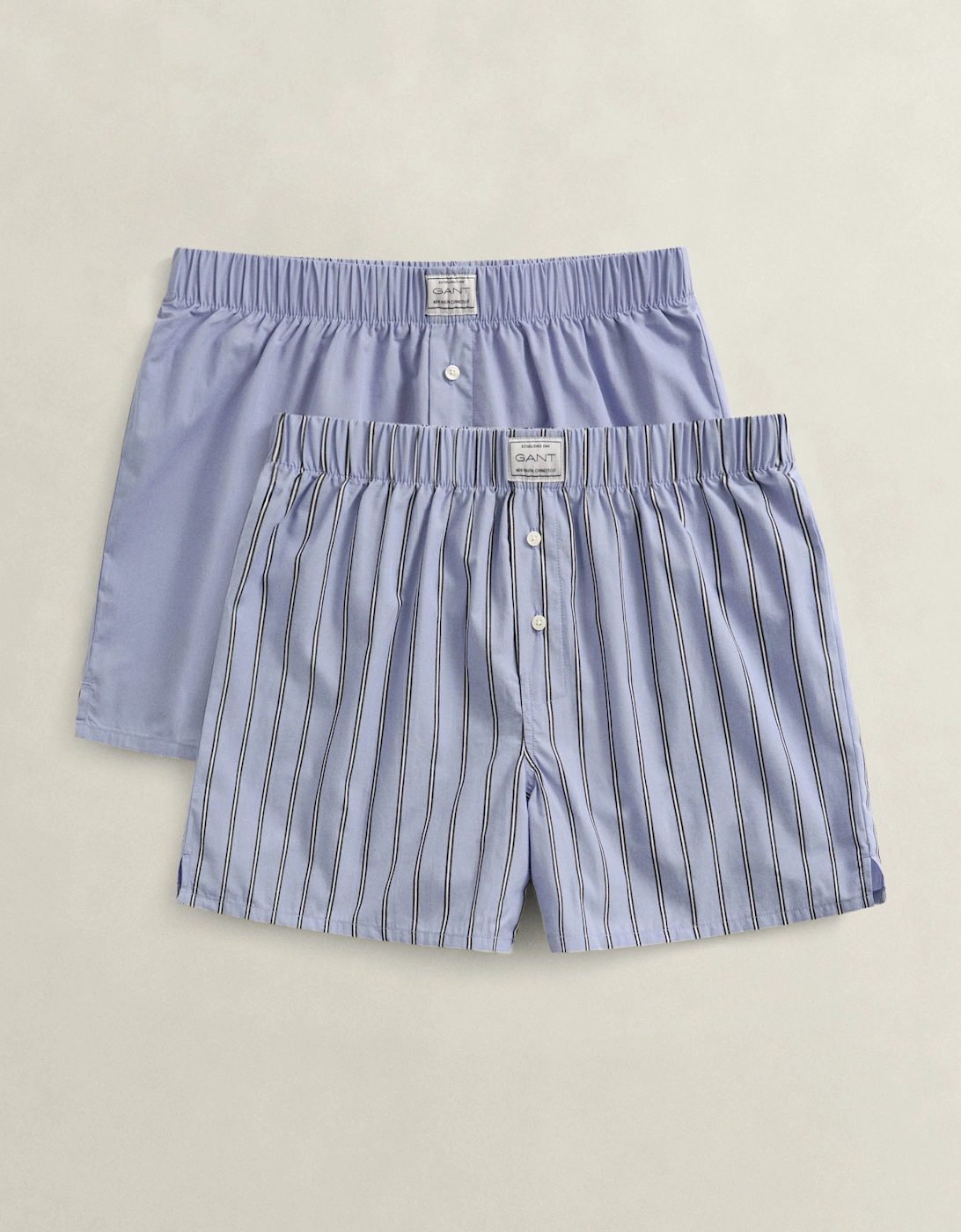 GANT Mens Striped Boxer Shorts 2-Pack - 411 Lavender Blue