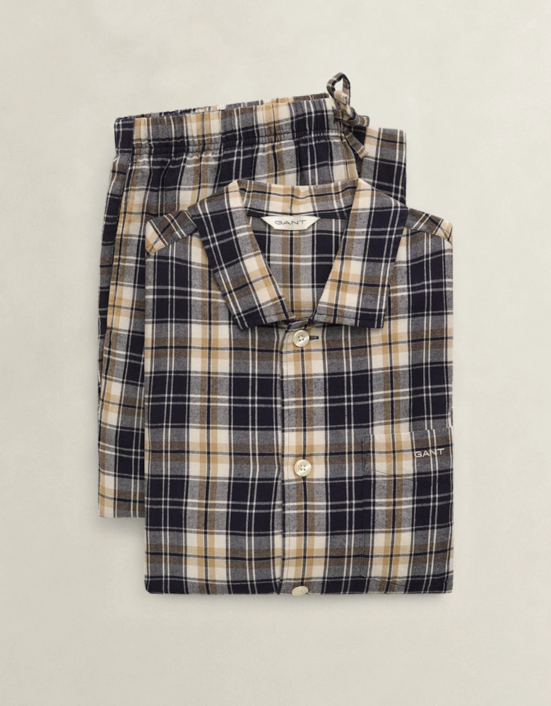 GANT Mens Checked Pyjama Set - 433 Evening Blue