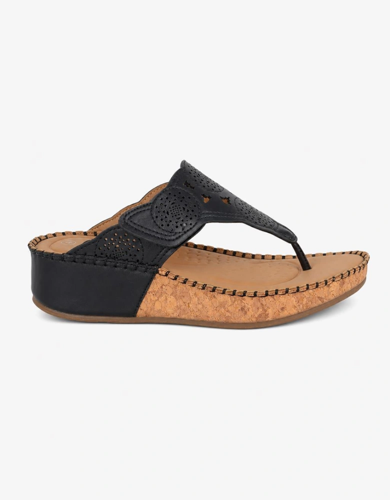 Cipriata CORINA Womens Toe-Post Sandals Black