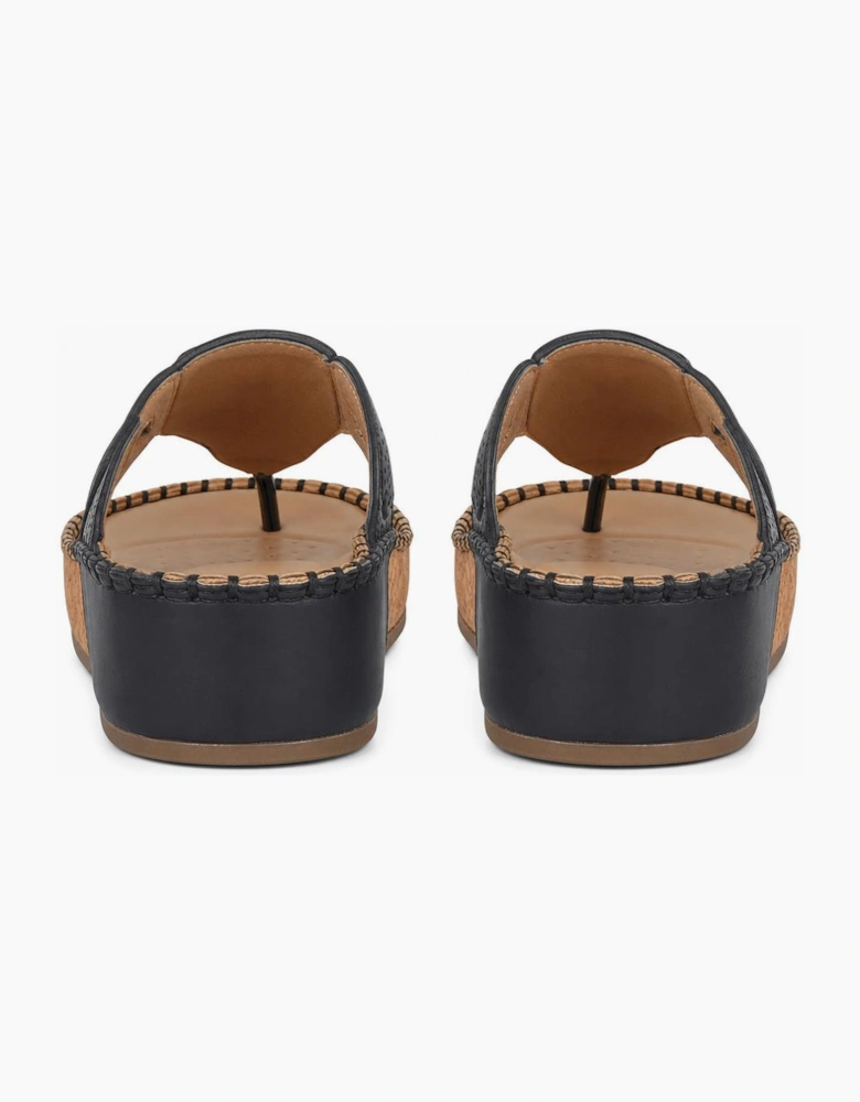 Cipriata CORINA Womens Toe-Post Sandals Black