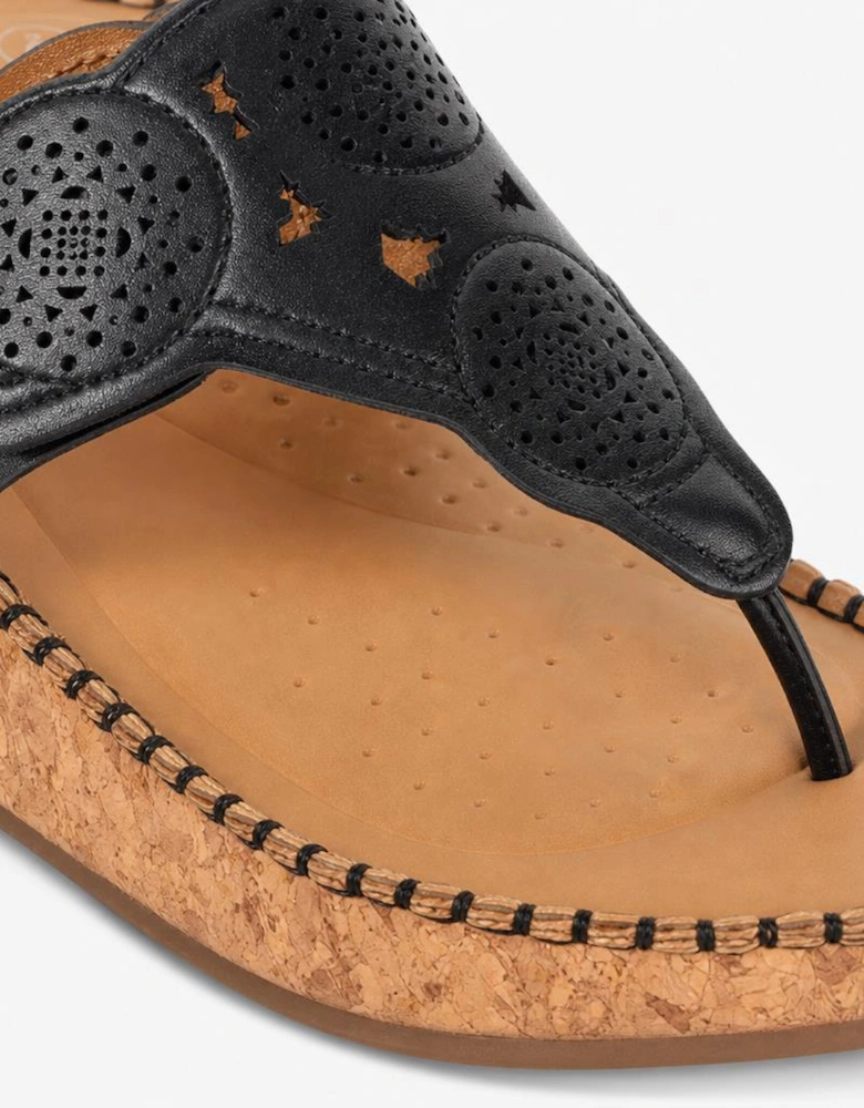 Cipriata CORINA Womens Toe-Post Sandals Black