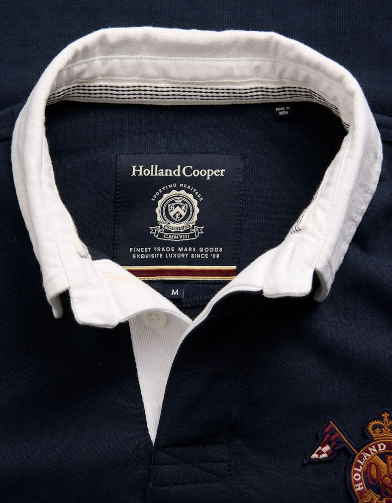 HOLLAND COOPER LONG SLEEVE RUGBY SHIRT INK NAVY