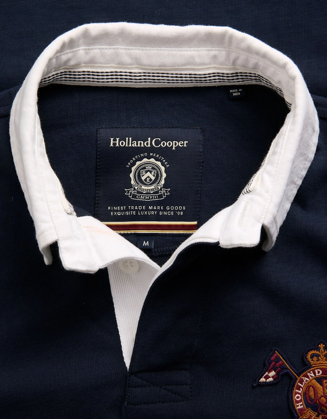 HOLLAND COOPER LONG SLEEVE RUGBY SHIRT INK NAVY