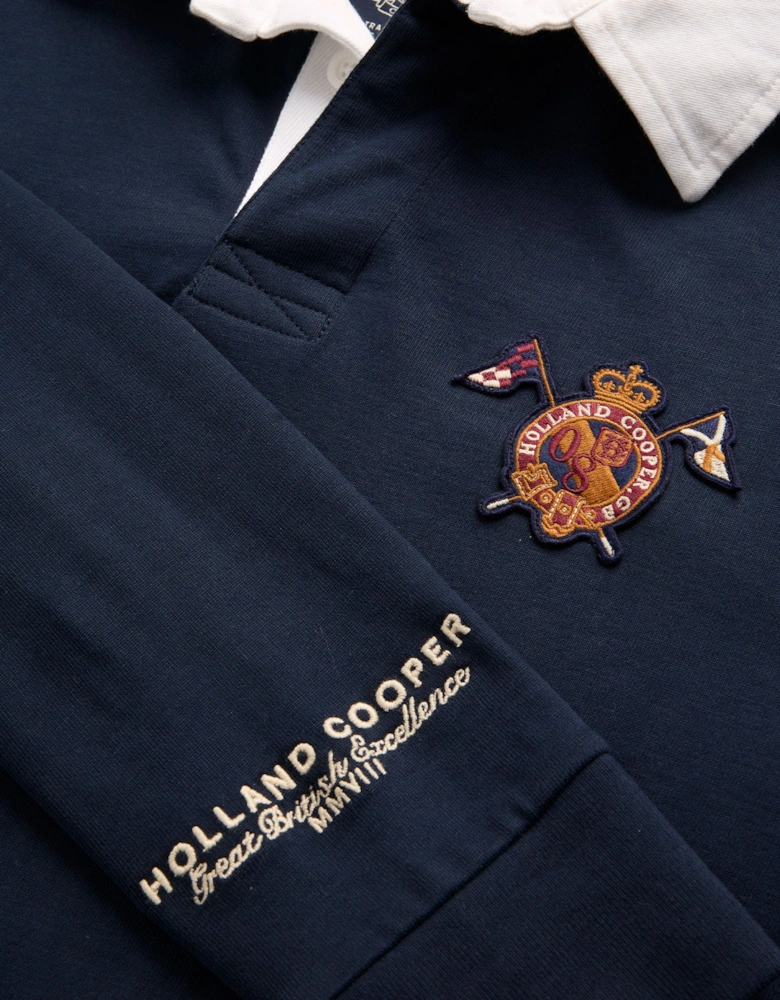 HOLLAND COOPER LONG SLEEVE RUGBY SHIRT INK NAVY