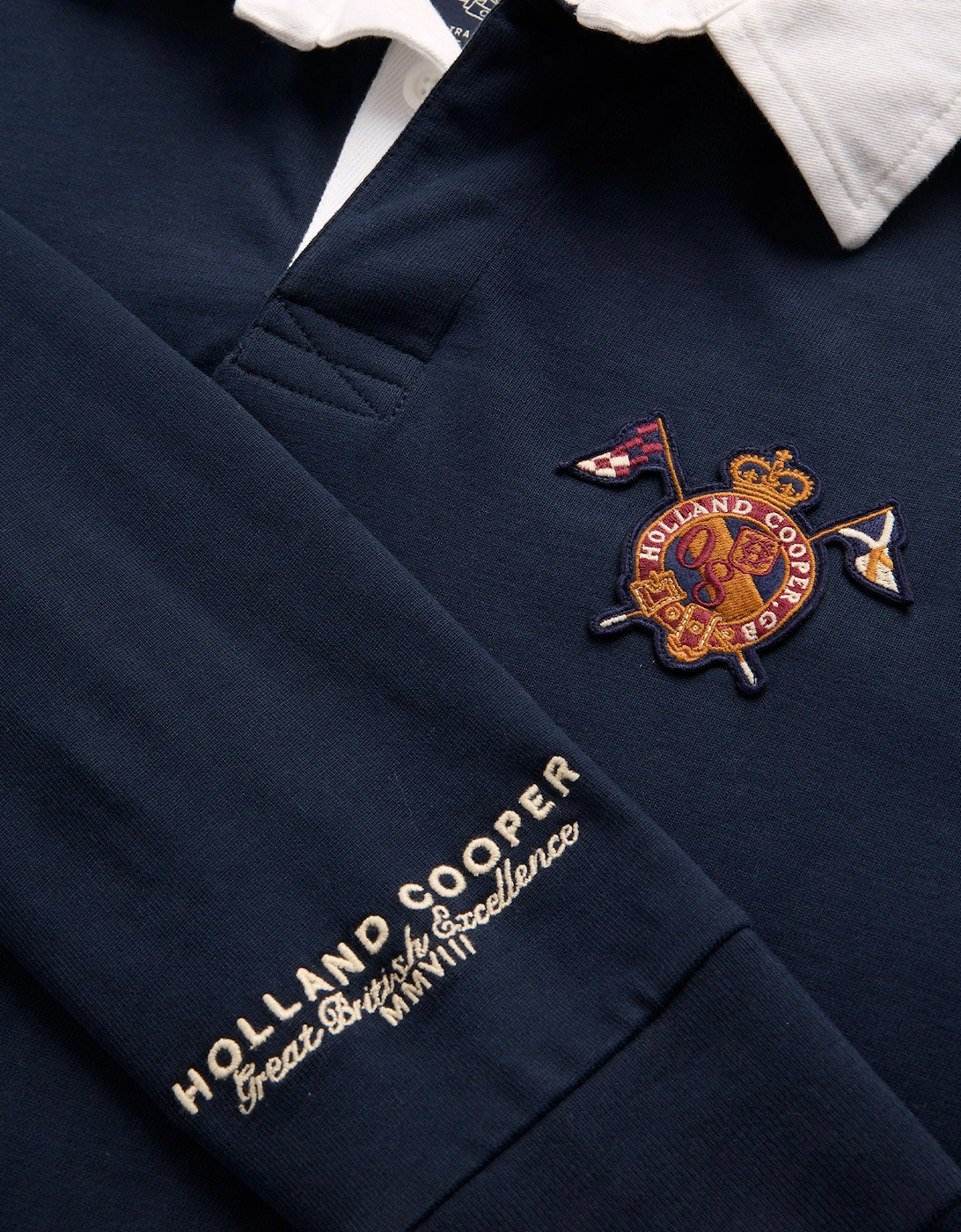 HOLLAND COOPER LONG SLEEVE RUGBY SHIRT INK NAVY