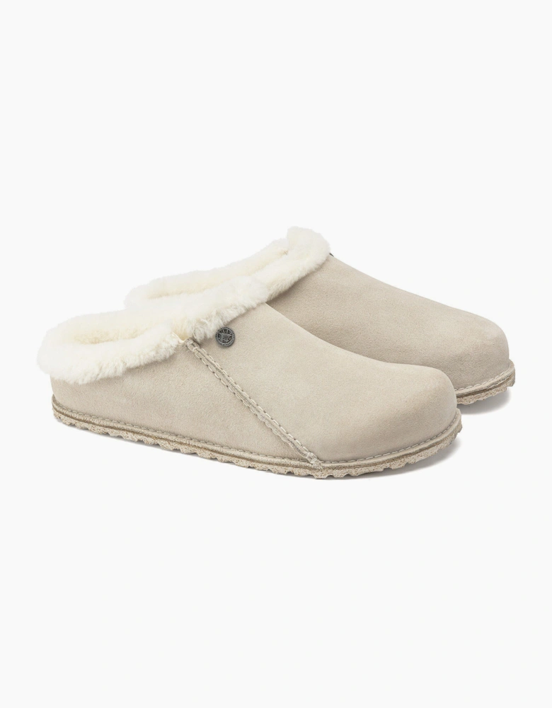 Birkenstock Zermatt Premium Shearling Suede Womens Clogs - Antique White