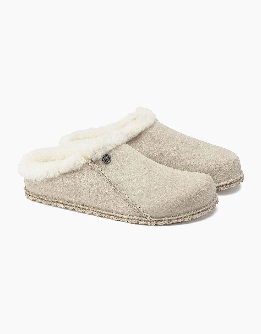 Birkenstock Zermatt Premium Shearling Suede Womens Clogs - Antique White
