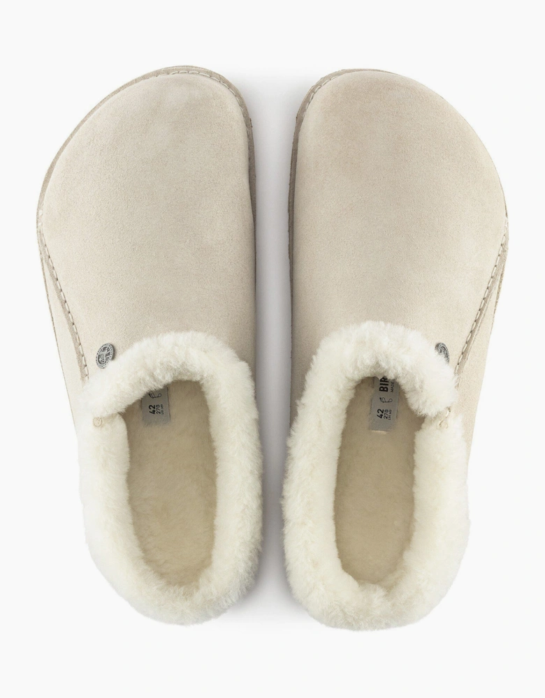 Birkenstock Zermatt Premium Shearling Suede Womens Clogs - Antique White