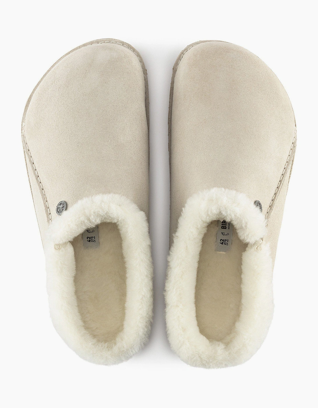 Birkenstock Zermatt Premium Shearling Suede Womens Clogs - Antique White