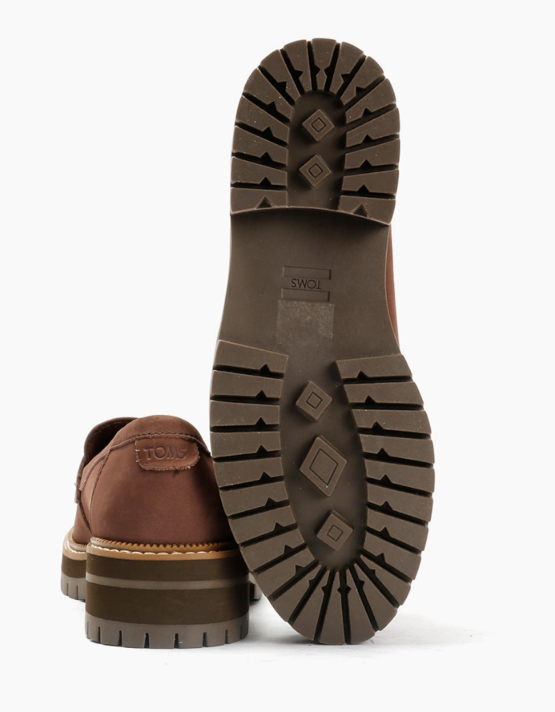TOMS Cara Leather Women's Oak Brown Loafers