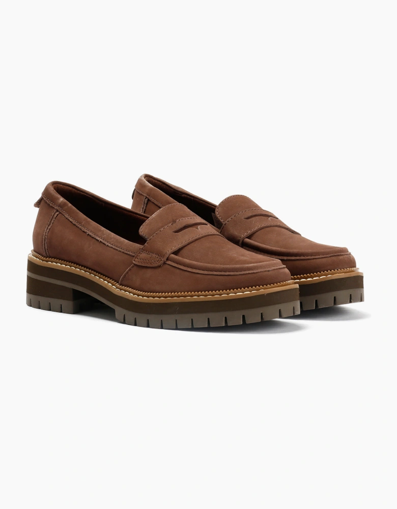 TOMS Cara Leather Women's Oak Brown Loafers