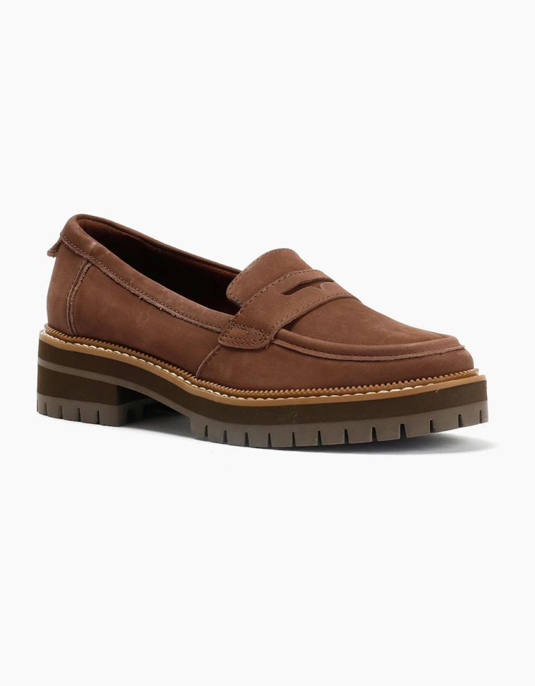 TOMS Cara Leather Women's Oak Brown Loafers