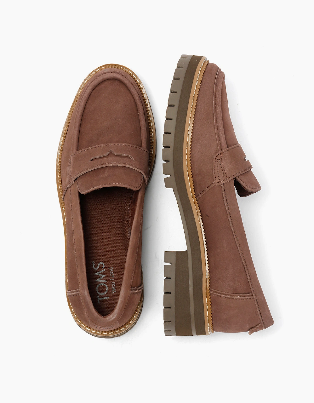TOMS Cara Leather Women's Oak Brown Loafers