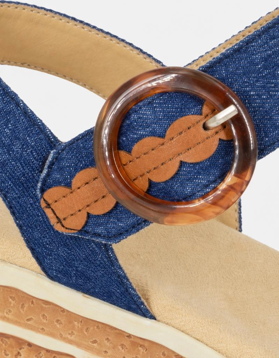 Cipriata DANTA Womens Ankle Strap Sandals Navy Denim