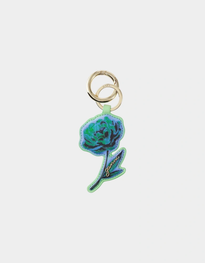 Flower Keyring Stone Green