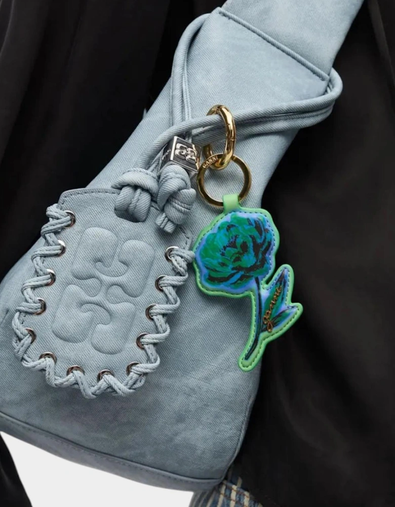 Flower Keyring Stone Green