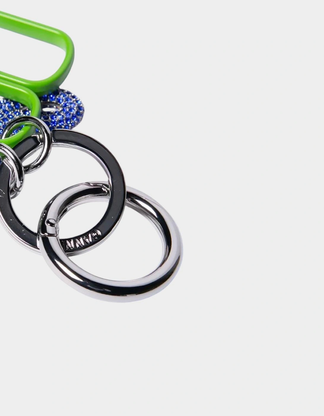 Chain-Embellished Keyring Flash Green Blue