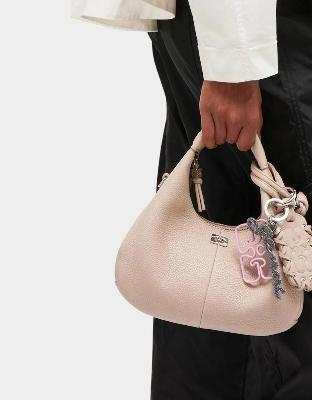 Chain-Embellished Keyring Flash Pink