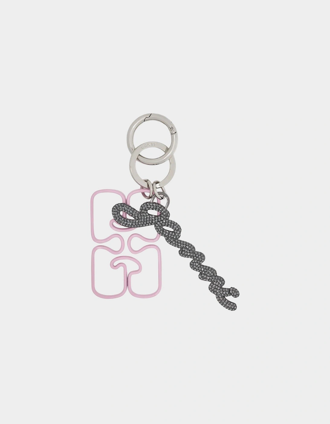 Chain-Embellished Keyring Flash Pink