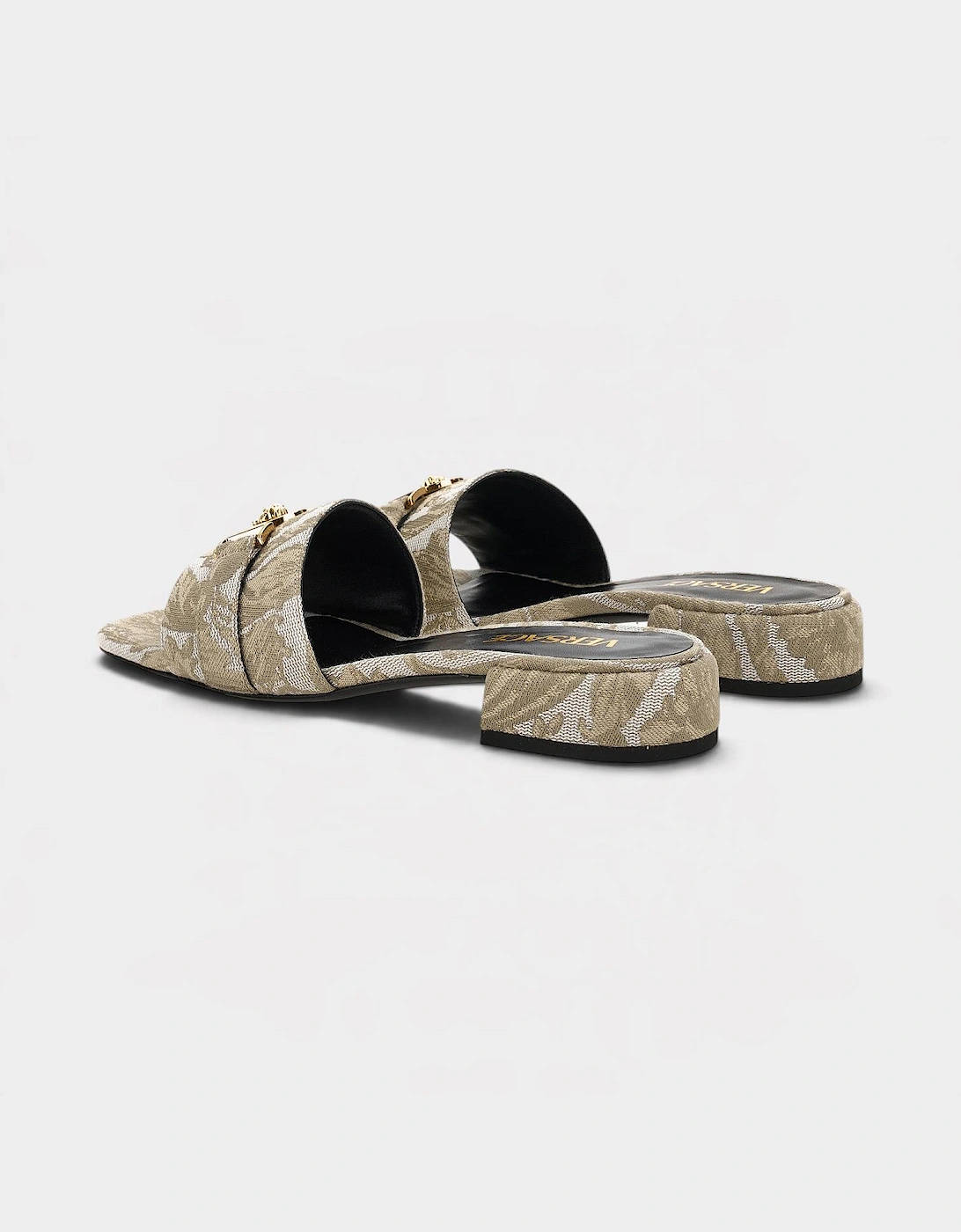 Medusa Head Icon Fabric Sandal Beige