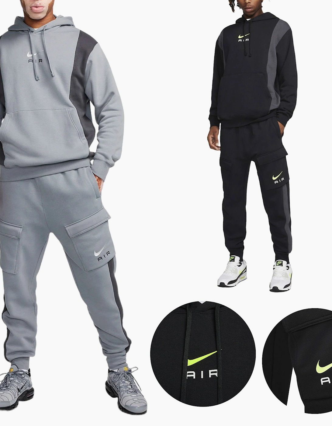 NIKE FV0167 Mens Tracksuit Set Jogging Bottom Pullover Grey