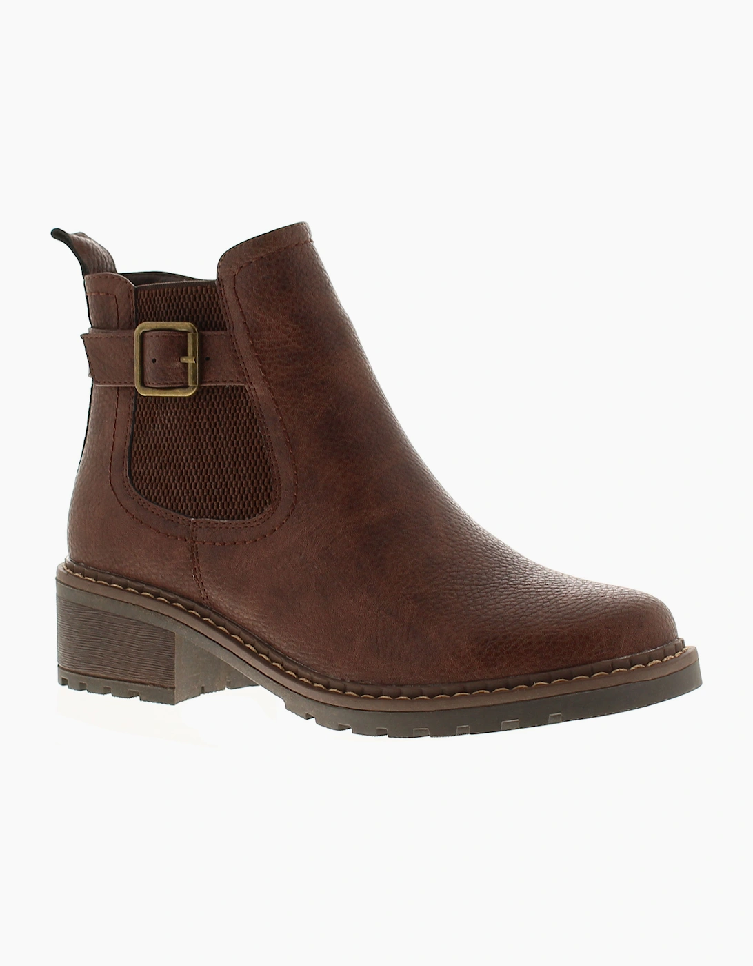 Platino Womens Ankle Boots Melanie Zip Fastening brown UK Size
