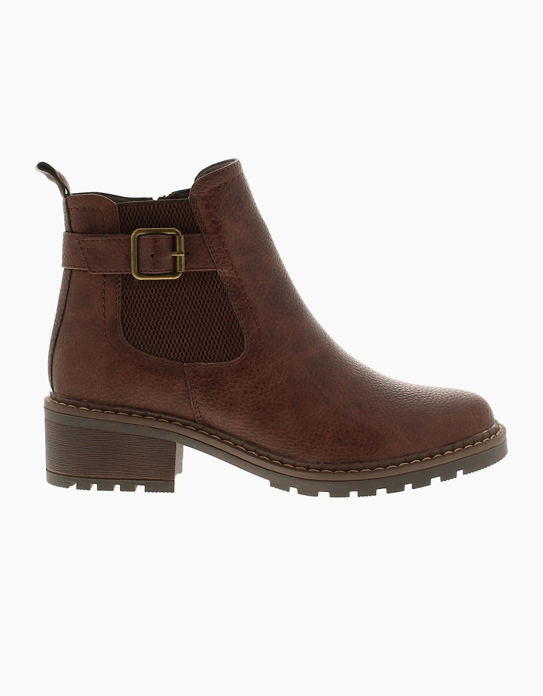 Platino Womens Ankle Boots Melanie Zip Fastening brown UK Size