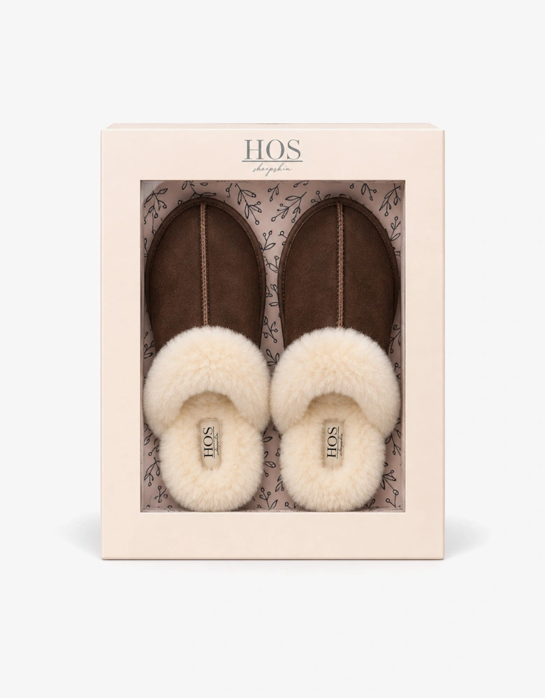 HOS Sheepskin AYLA Womens Mules Espresso