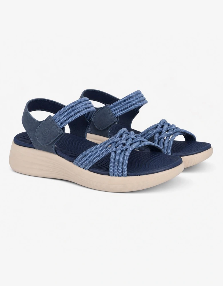 Cipriata ELETTA Womens Cross Strap Sandals Navy Blue