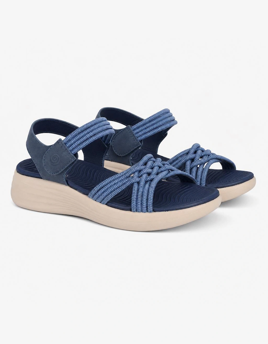Cipriata ELETTA Womens Cross Strap Sandals Navy Blue