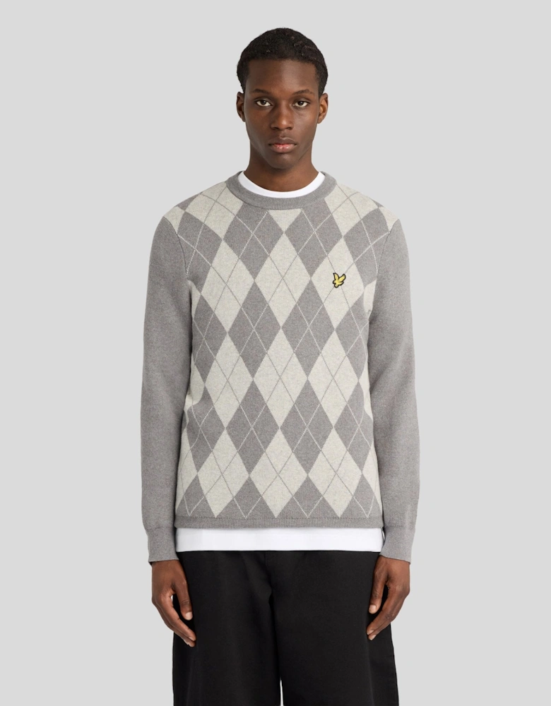 Cotton Merino Argyle Jumper
