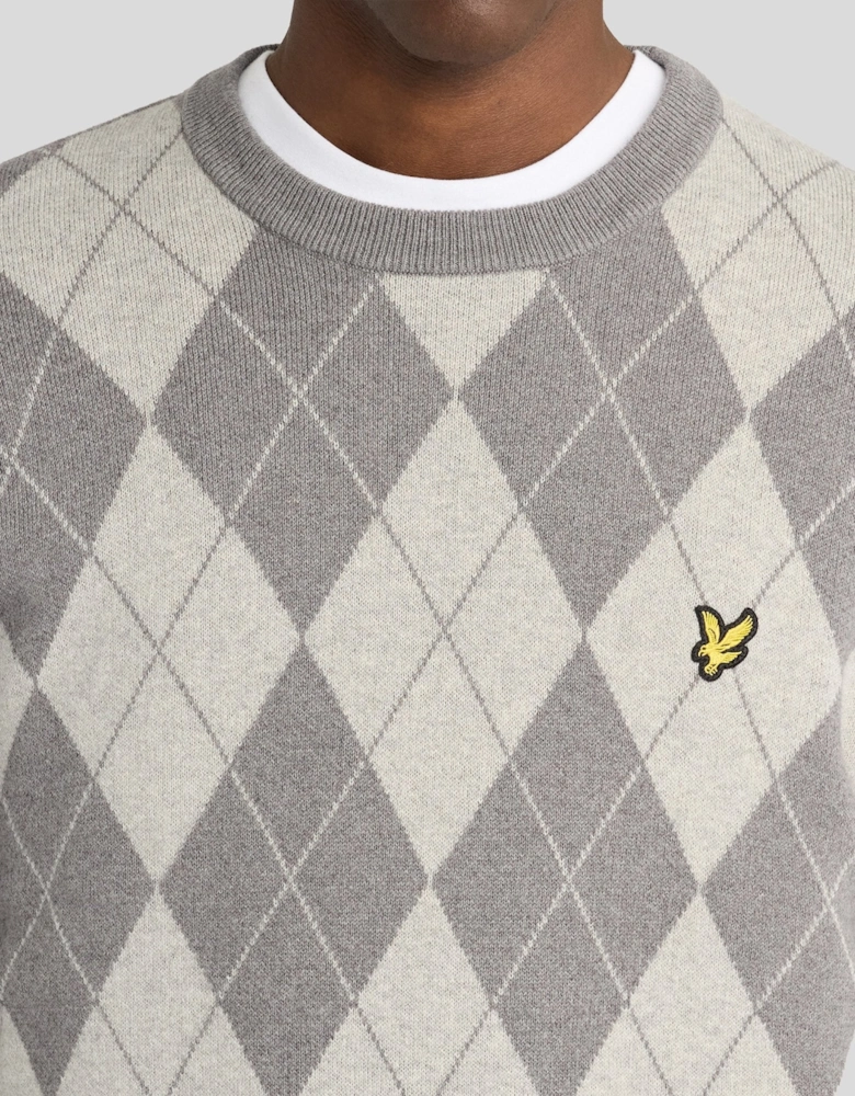 Cotton Merino Argyle Jumper