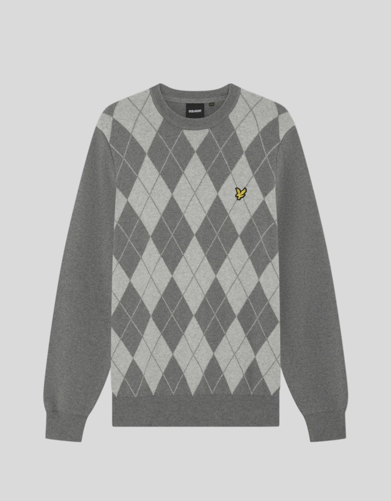 Cotton Merino Argyle Jumper