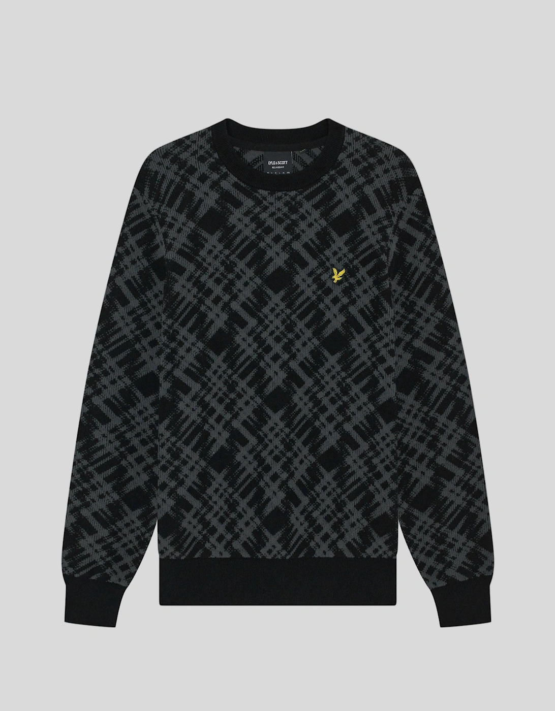 Ladder Effect Tartan Crew Neck Jumper