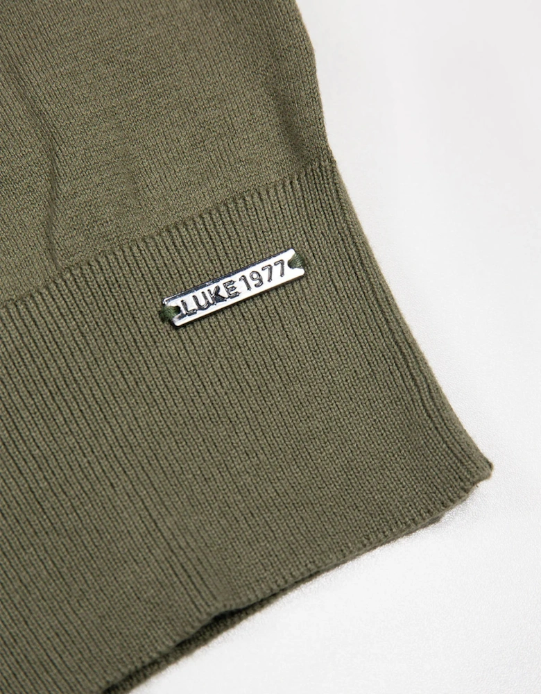 LUKE1977 Jenson Funnel Neck Knitted Jumper - Clover Green