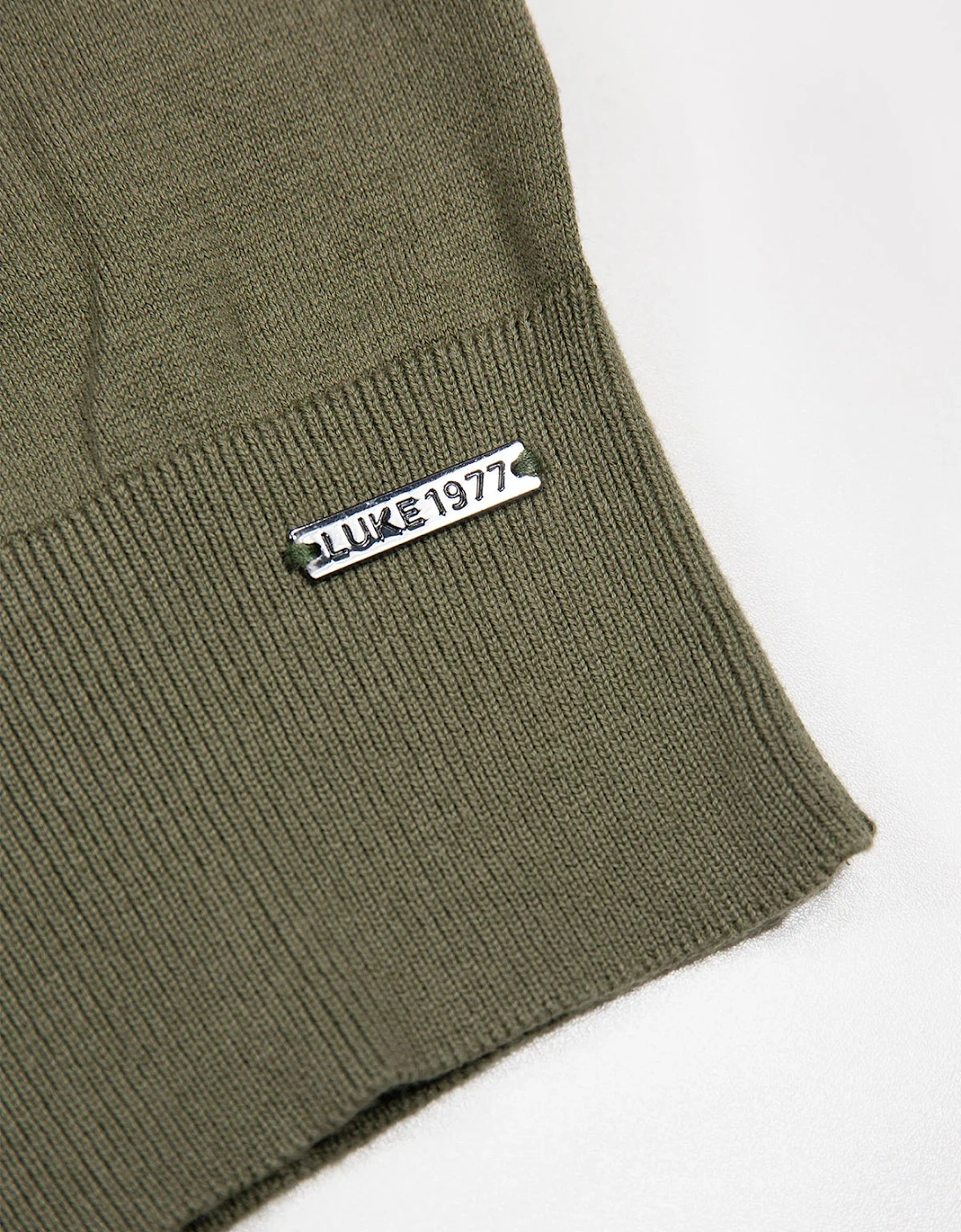 LUKE1977 Jenson Funnel Neck Knitted Jumper - Clover Green
