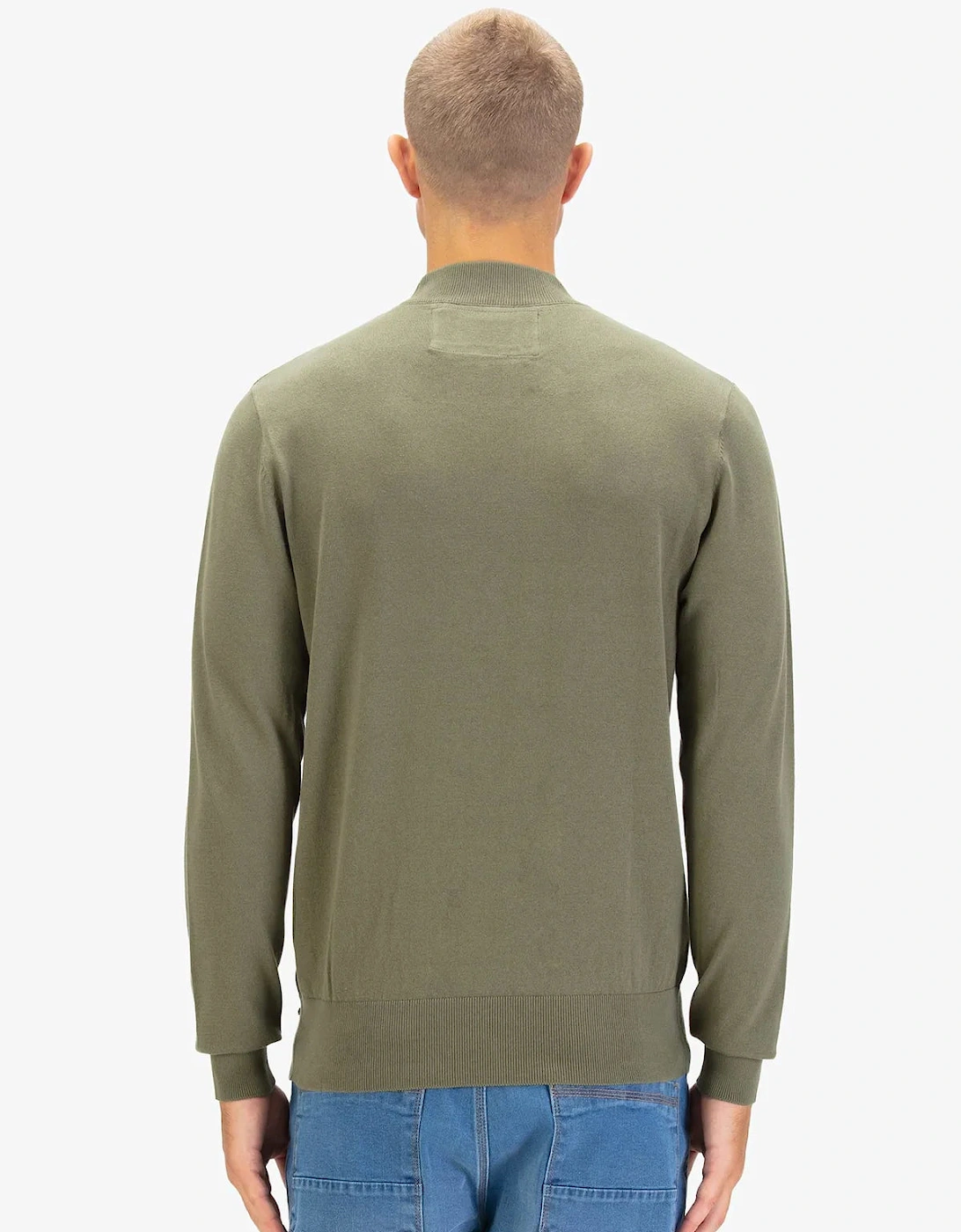 LUKE1977 Jenson Funnel Neck Knitted Jumper - Clover Green