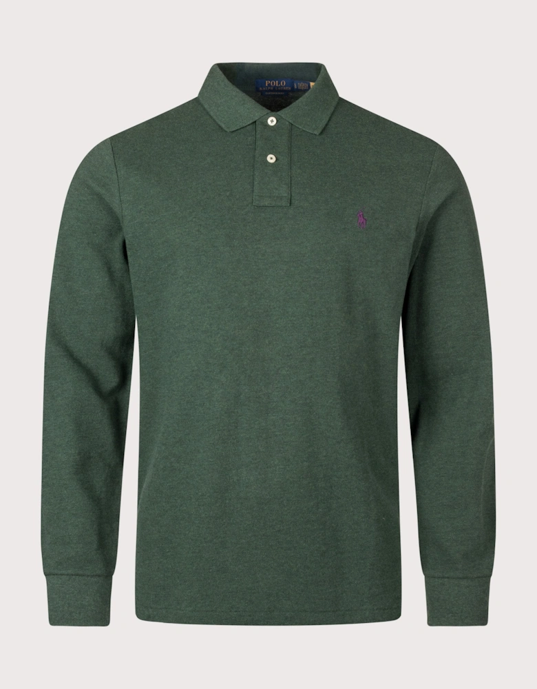 Custom Slim Fit Long Sleeve Polo Shirt
