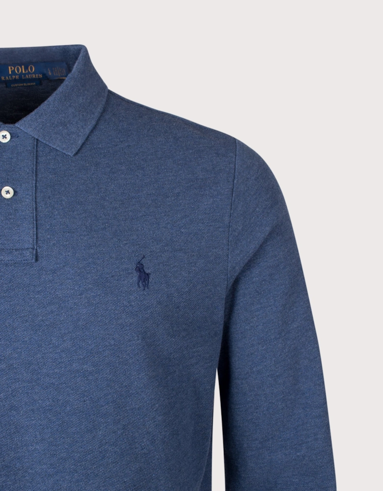Custom Slim Fit Long Sleeve Polo Shirt
