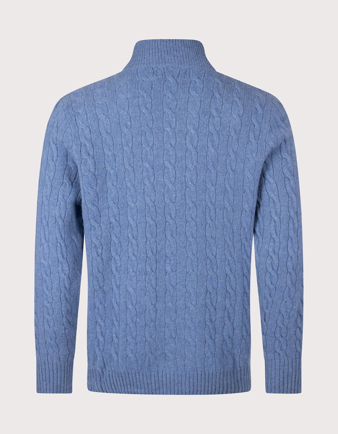 Cashmere Blend Quarter Zip Cable Knit Jumper