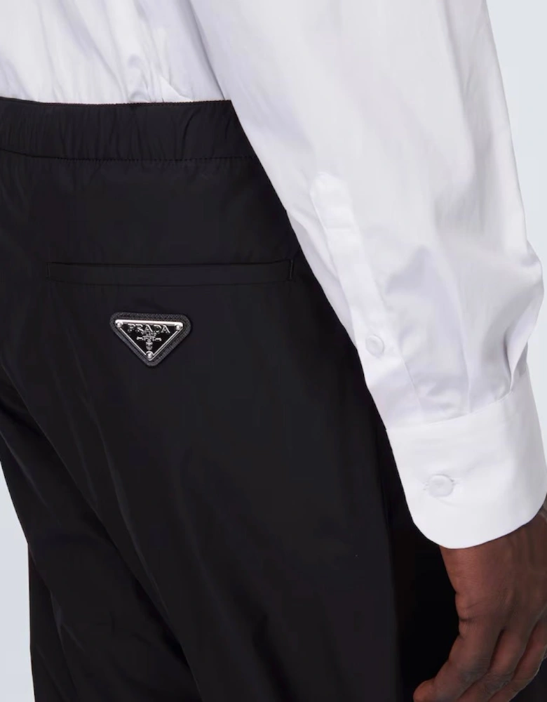Prada Silk-Blend Trousers in Black