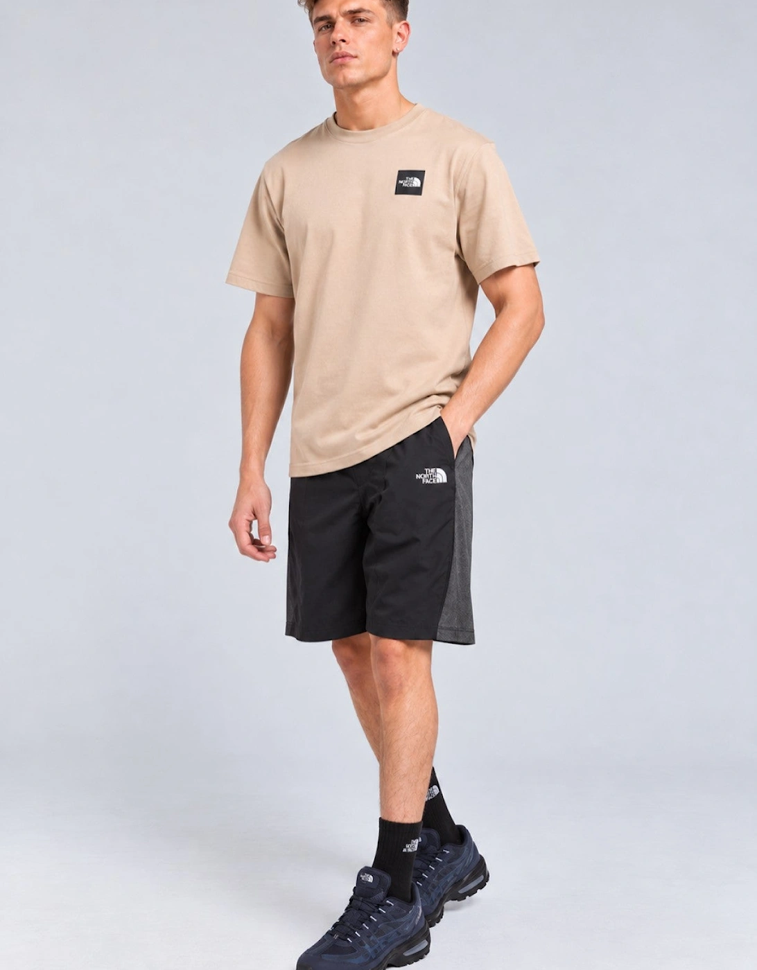 The North Face Mens M Multi Location Globe T Shirt in Beige